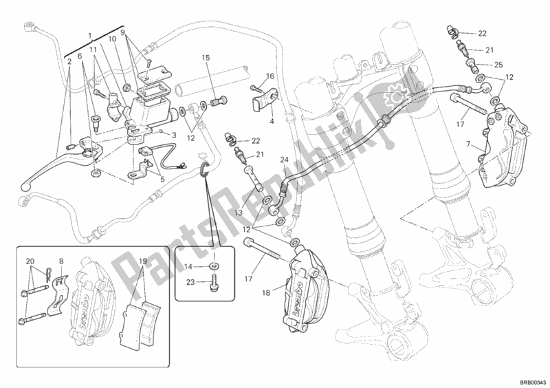 Alle onderdelen voor de Voorremsysteem van de Ducati Monster 696 ABS 2010